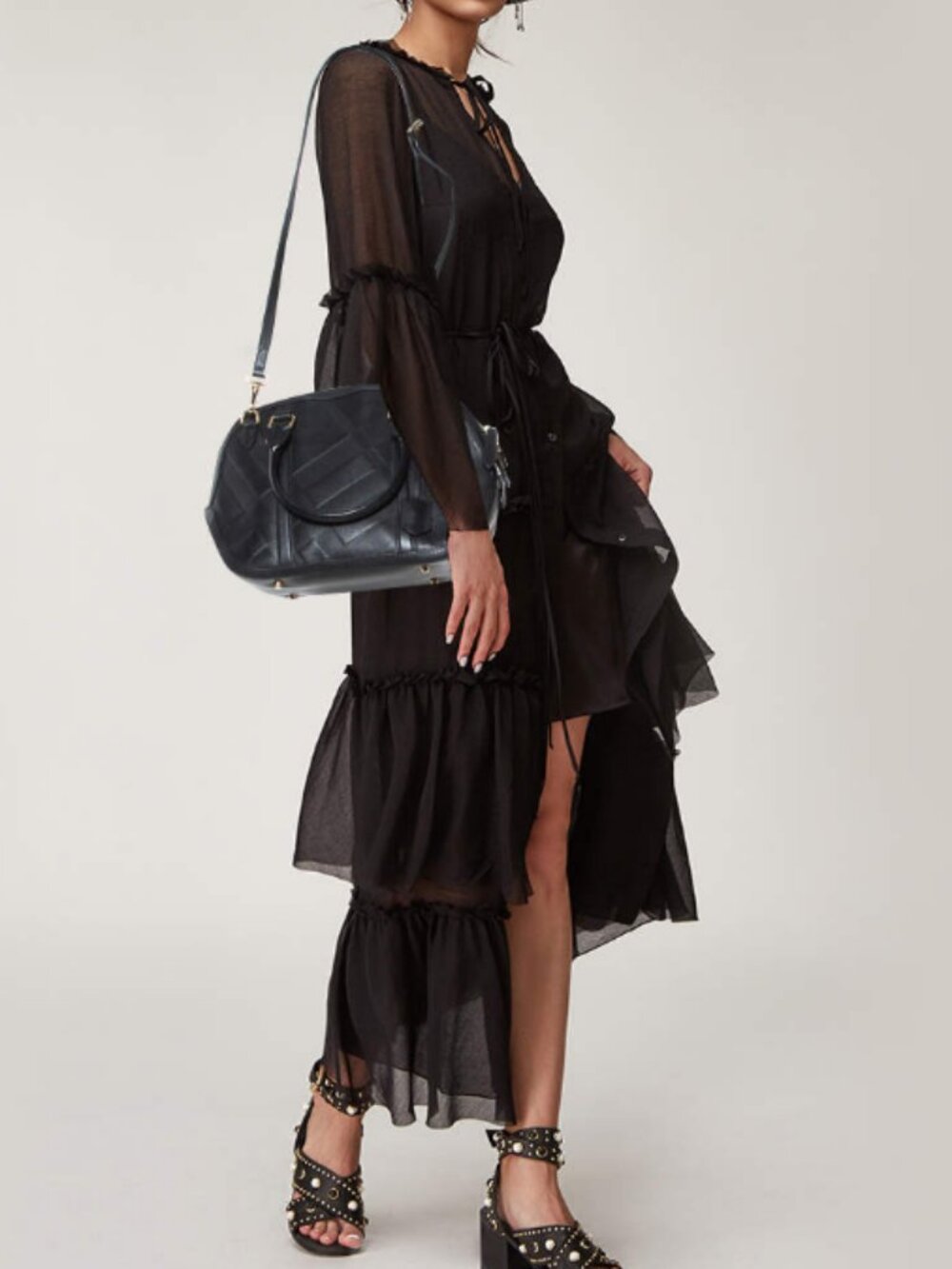 Burberry Black Leather Orchard Bowling Bag